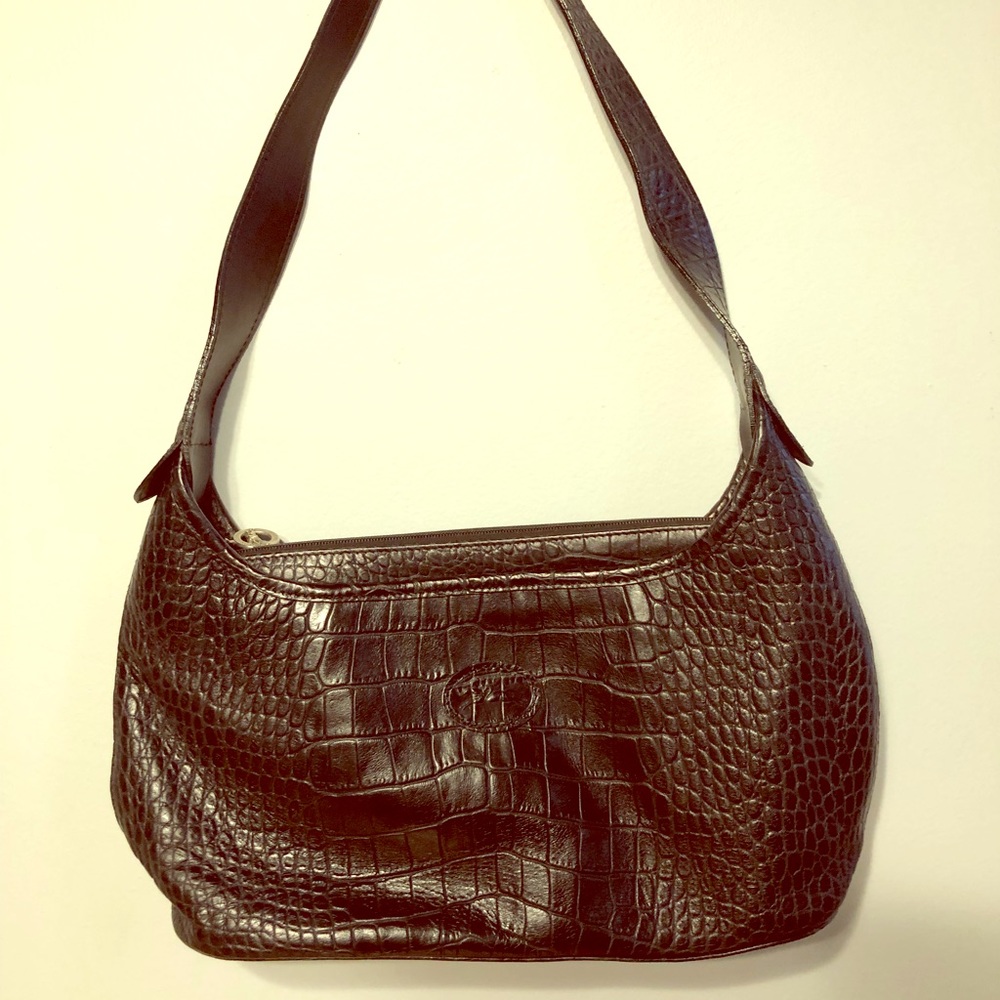 Authentic LONGCHAMP leather embossed handbag